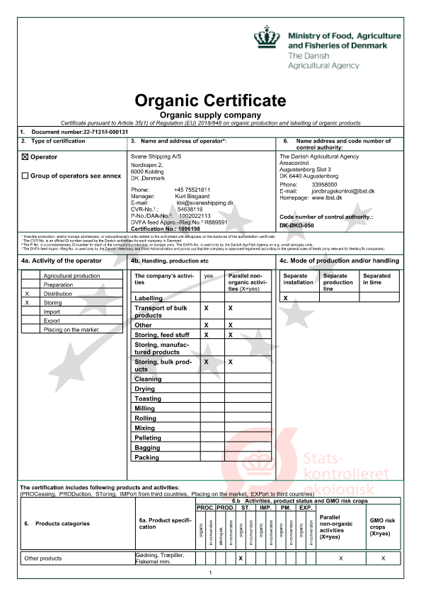 organic certifikat  20221
